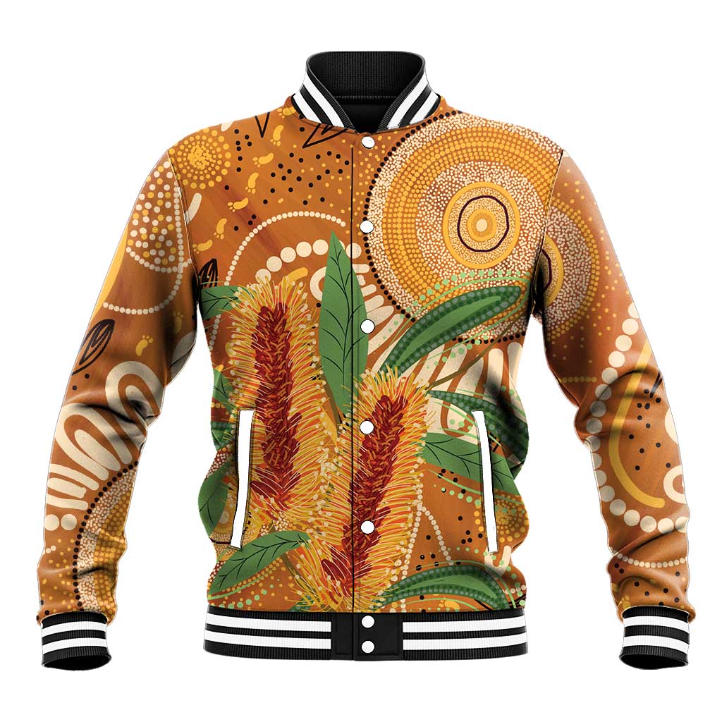 Australia Bottlebrush Baseball Jacket Callistemon Aussie Native Flowers Indigenous Art - Aussie Hoodie