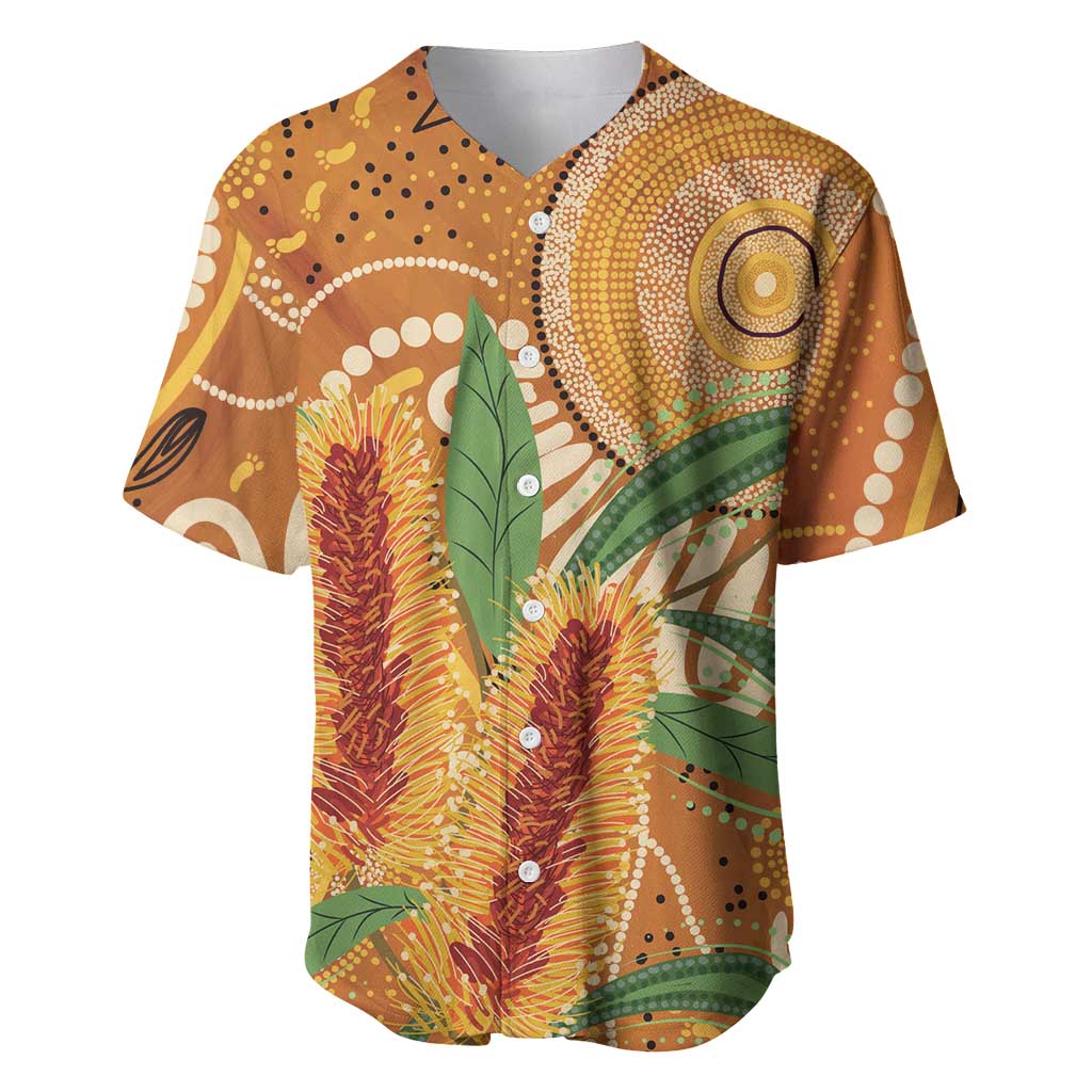 Australia Bottlebrush Baseball Jersey Callistemon Aussie Native Flowers Indigenous Art - Aussie Hoodie