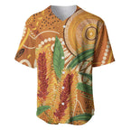 Australia Bottlebrush Baseball Jersey Callistemon Aussie Native Flowers Indigenous Art - Aussie Hoodie