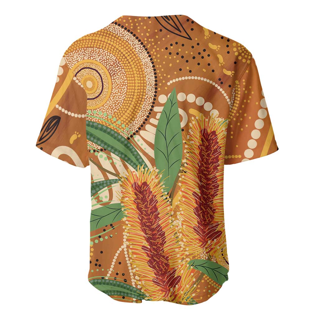 Australia Bottlebrush Baseball Jersey Callistemon Aussie Native Flowers Indigenous Art - Aussie Hoodie