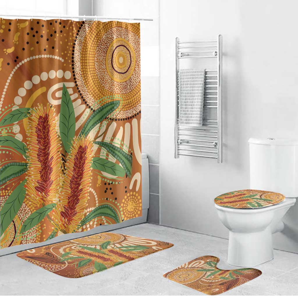 Australia Bottlebrush Bathroom Set Callistemon Aussie Native Flowers Indigenous Art - Aussie Hoodie