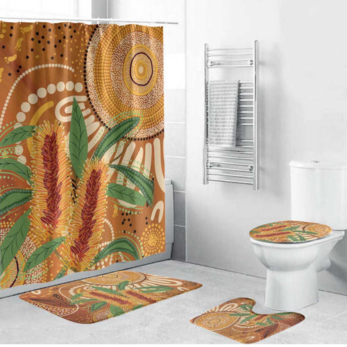 Australia Bottlebrush Bathroom Set Callistemon Aussie Native Flowers Indigenous Art - Aussie Hoodie