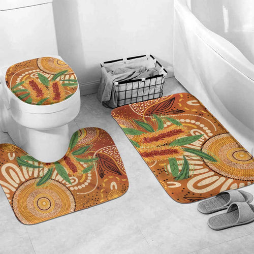 Australia Bottlebrush Bathroom Set Callistemon Aussie Native Flowers Indigenous Art - Aussie Hoodie