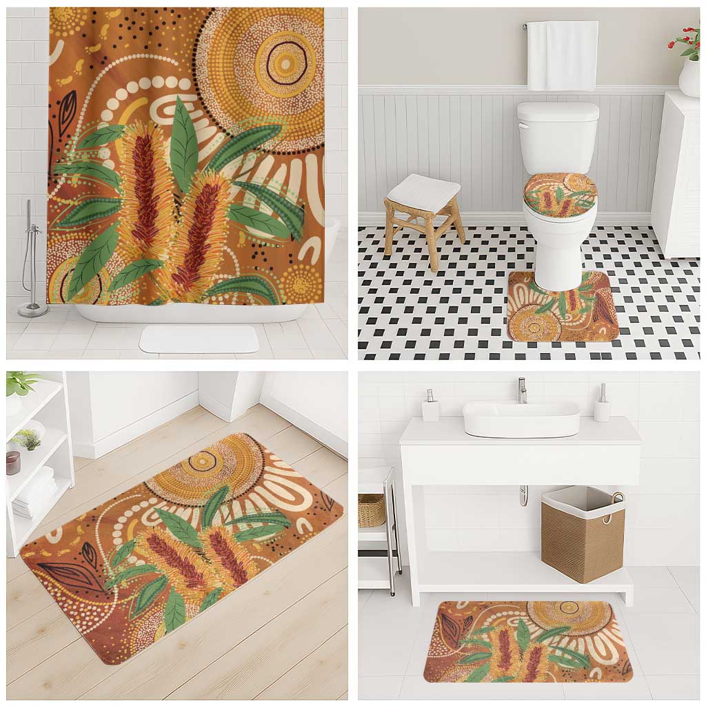 Australia Bottlebrush Bathroom Set Callistemon Aussie Native Flowers Indigenous Art - Aussie Hoodie