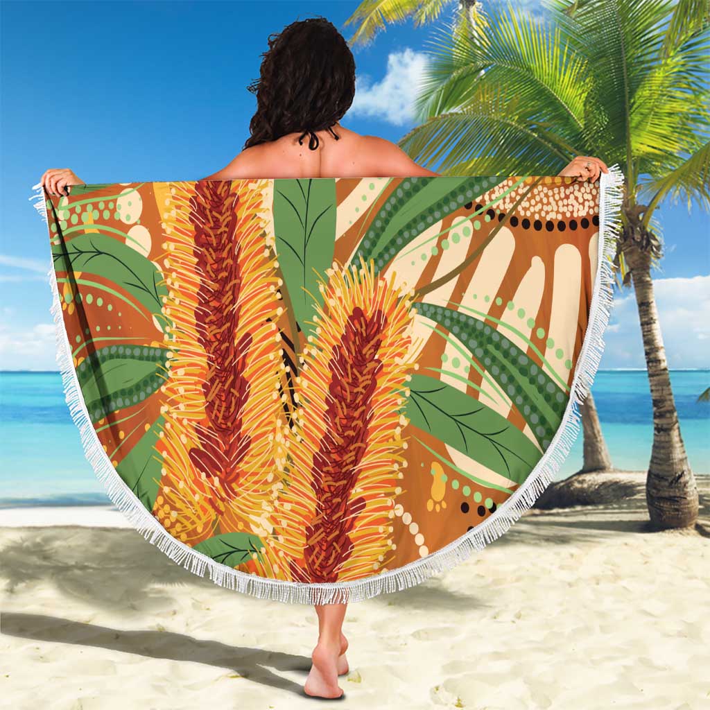 Australia Bottlebrush Beach Blanket Callistemon Aussie Native Flowers Indigenous Art - Aussie Hoodie