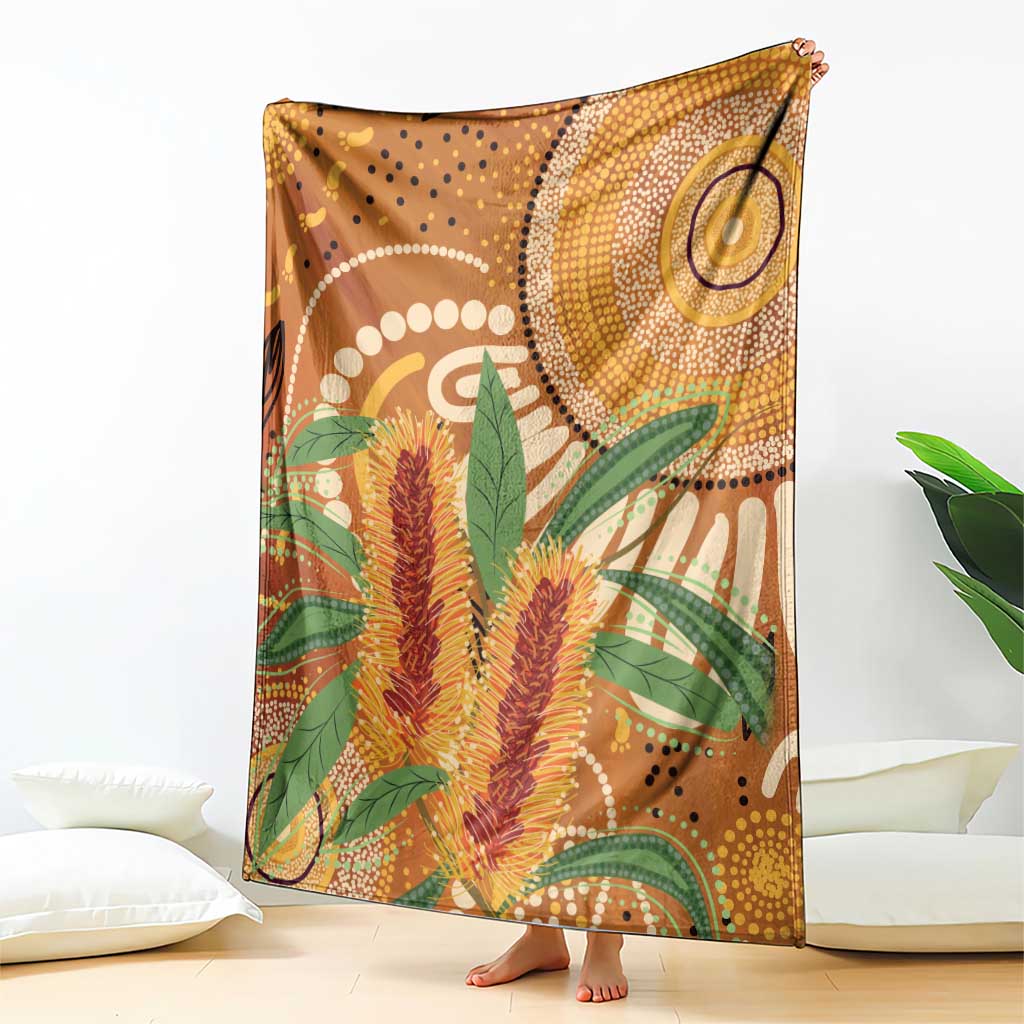 Australia Bottlebrush Blanket Callistemon Aussie Native Flowers Indigenous Art - Aussie Hoodie