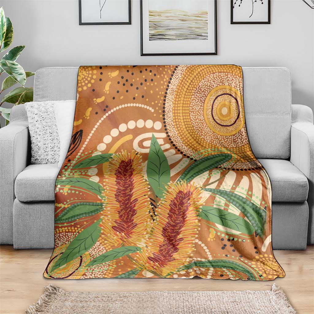 Australia Bottlebrush Blanket Callistemon Aussie Native Flowers Indigenous Art - Aussie Hoodie