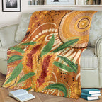 Australia Bottlebrush Blanket Callistemon Aussie Native Flowers Indigenous Art - Aussie Hoodie
