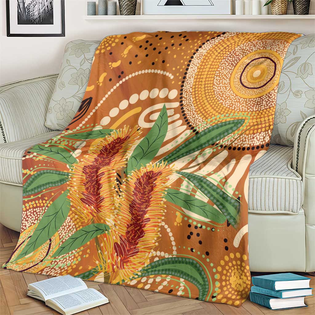 Australia Bottlebrush Blanket Callistemon Aussie Native Flowers Indigenous Art - Aussie Hoodie
