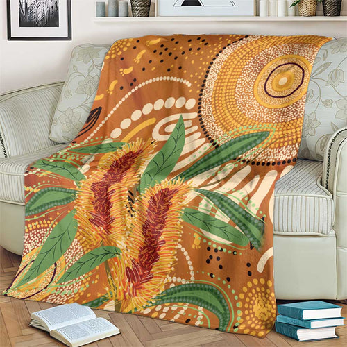 Australia Bottlebrush Blanket Callistemon Aussie Native Flowers Indigenous Art - Aussie Hoodie