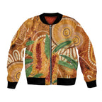 Australia Bottlebrush Bomber Jacket Callistemon Aussie Native Flowers Indigenous Art - Aussie Hoodie