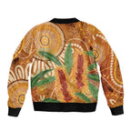 Australia Bottlebrush Bomber Jacket Callistemon Aussie Native Flowers Indigenous Art - Aussie Hoodie