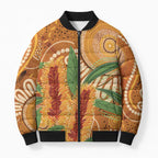 Australia Bottlebrush Bomber Puffer Jacket Callistemon Aussie Native Flowers Indigenous Art - Aussie Hoodie
