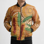 Australia Bottlebrush Bomber Puffer Jacket Callistemon Aussie Native Flowers Indigenous Art - Aussie Hoodie