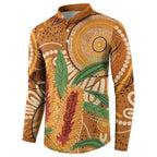 Australia Bottlebrush Button Sweatshirt Callistemon Aussie Native Flowers Indigenous Art - Aussie Hoodie