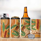Australia Bottlebrush 4 in 1 Can Cooler Tumbler Callistemon Aussie Native Flowers Indigenous Art - Aussie Hoodie