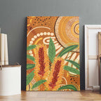 Australia Bottlebrush Canvas Wall Art Callistemon Aussie Native Flowers Indigenous Art - Aussie Hoodie