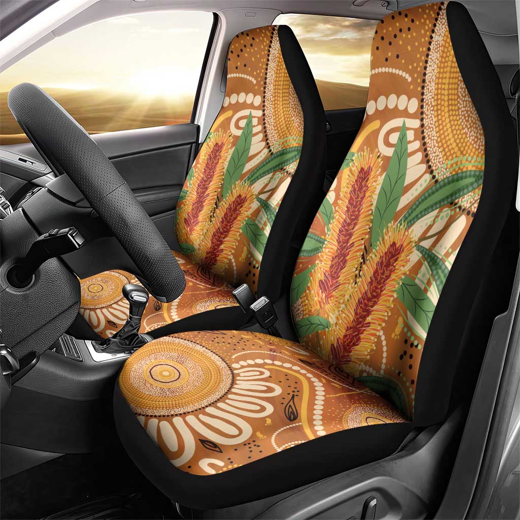 Australia Bottlebrush Car Seat Cover Callistemon Aussie Native Flowers Indigenous Art - Aussie Hoodie