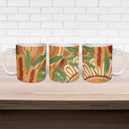 Australia Bottlebrush Ceramic Mug Callistemon Aussie Native Flowers Indigenous Art - Aussie Hoodie