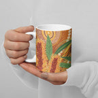 Australia Bottlebrush Ceramic Mug Callistemon Aussie Native Flowers Indigenous Art - Aussie Hoodie
