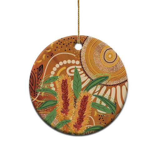 Australia Bottlebrush Ceramic Ornament Callistemon Aussie Native Flowers Indigenous Art - Aussie Hoodie