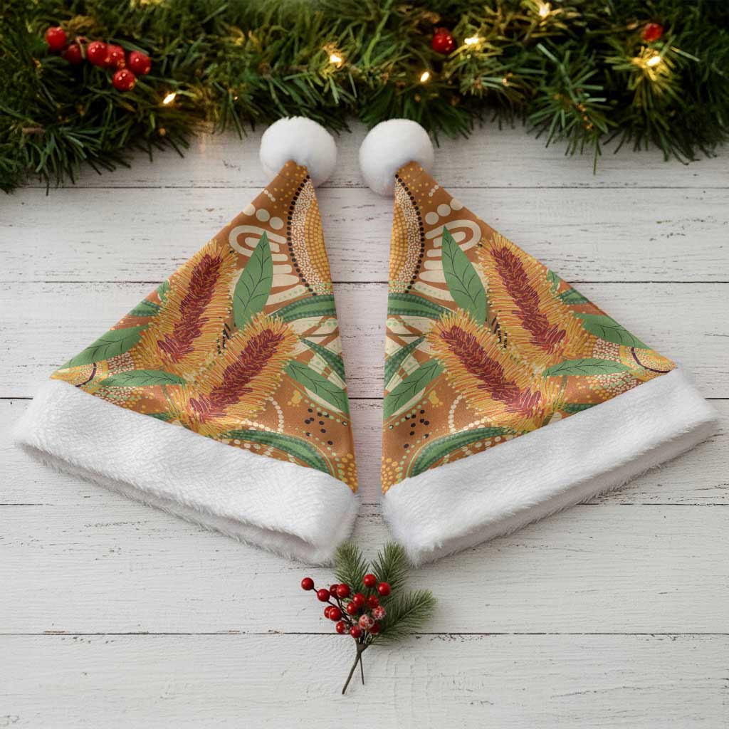 Australia Bottlebrush Christmas Santa Hat Callistemon Aussie Native Flowers Indigenous Art - Aussie Hoodie