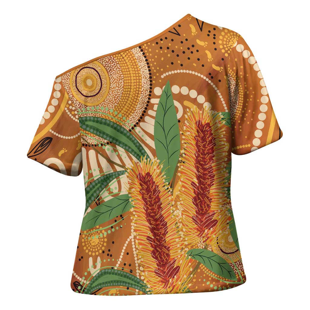 Australia Bottlebrush Cross Shoulder Shirt Callistemon Aussie Native Flowers Indigenous Art - Aussie Hoodie