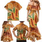 Australia Bottlebrush Family Matching Mermaid Dress and Hawaiian Shirt Callistemon Aussie Native Flowers Indigenous Art - Aussie Hoodie