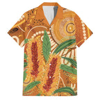 Australia Bottlebrush Family Matching Off The Shoulder Long Sleeve Dress and Hawaiian Shirt Callistemon Aussie Native Flowers Indigenous Art - Aussie Hoodie