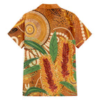 Australia Bottlebrush Family Matching Off Shoulder Maxi Dress and Hawaiian Shirt Callistemon Aussie Native Flowers Indigenous Art - Aussie Hoodie