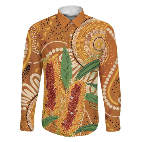 Australia Bottlebrush Family Matching Off Shoulder Maxi Dress and Hawaiian Shirt Callistemon Aussie Native Flowers Indigenous Art - Aussie Hoodie