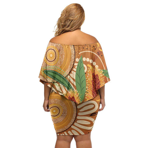 Australia Bottlebrush Family Matching Off Shoulder Short Dress and Hawaiian Shirt Callistemon Aussie Native Flowers Indigenous Art - Aussie Hoodie
