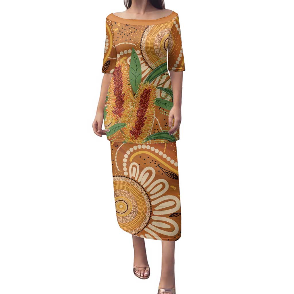 Australia Bottlebrush Family Matching Puletasi and Hawaiian Shirt Callistemon Aussie Native Flowers Indigenous Art - Aussie Hoodie