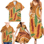 Australia Bottlebrush Family Matching Summer Maxi Dress and Hawaiian Shirt Callistemon Aussie Native Flowers Indigenous Art - Aussie Hoodie