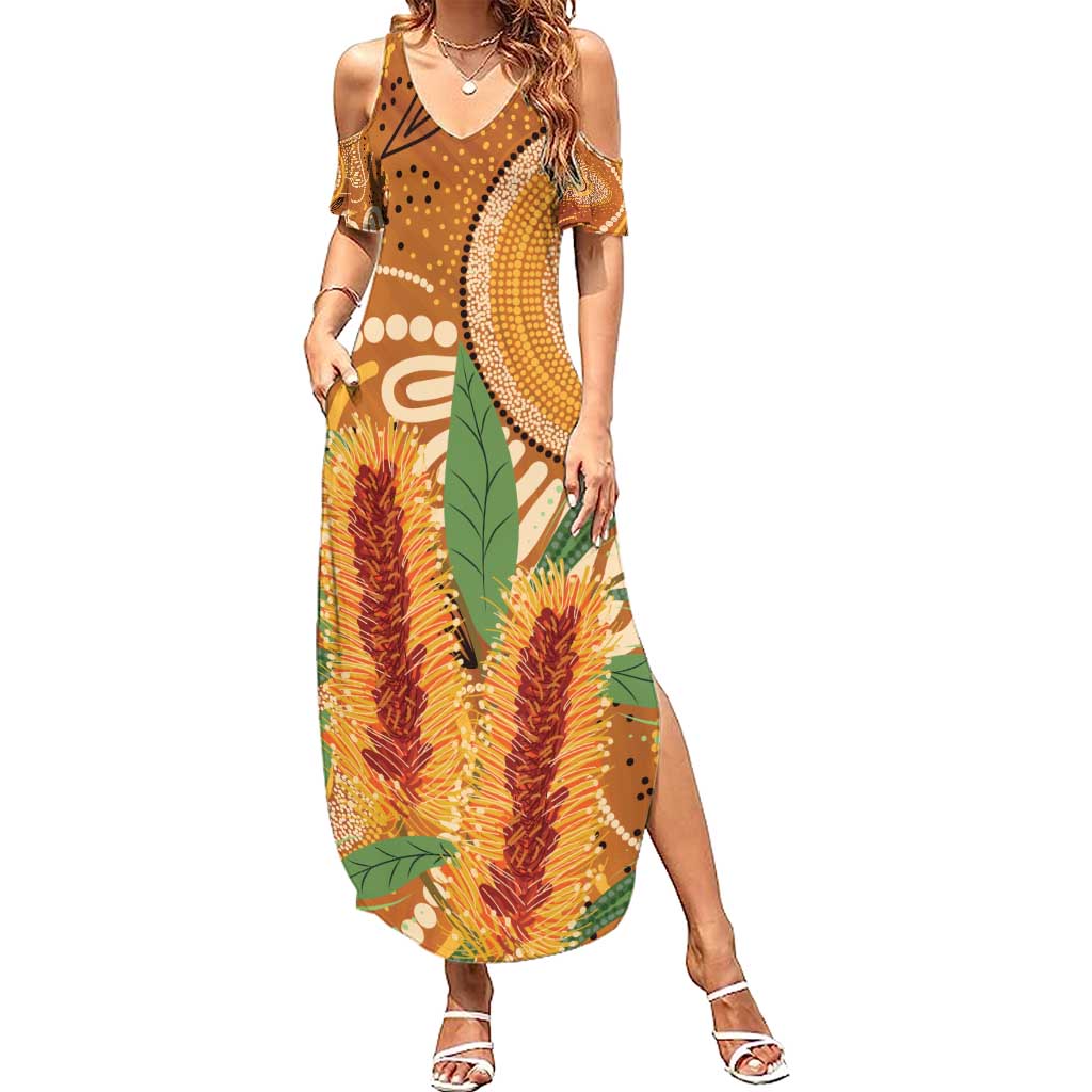 Australia Bottlebrush Family Matching Summer Maxi Dress and Hawaiian Shirt Callistemon Aussie Native Flowers Indigenous Art - Aussie Hoodie