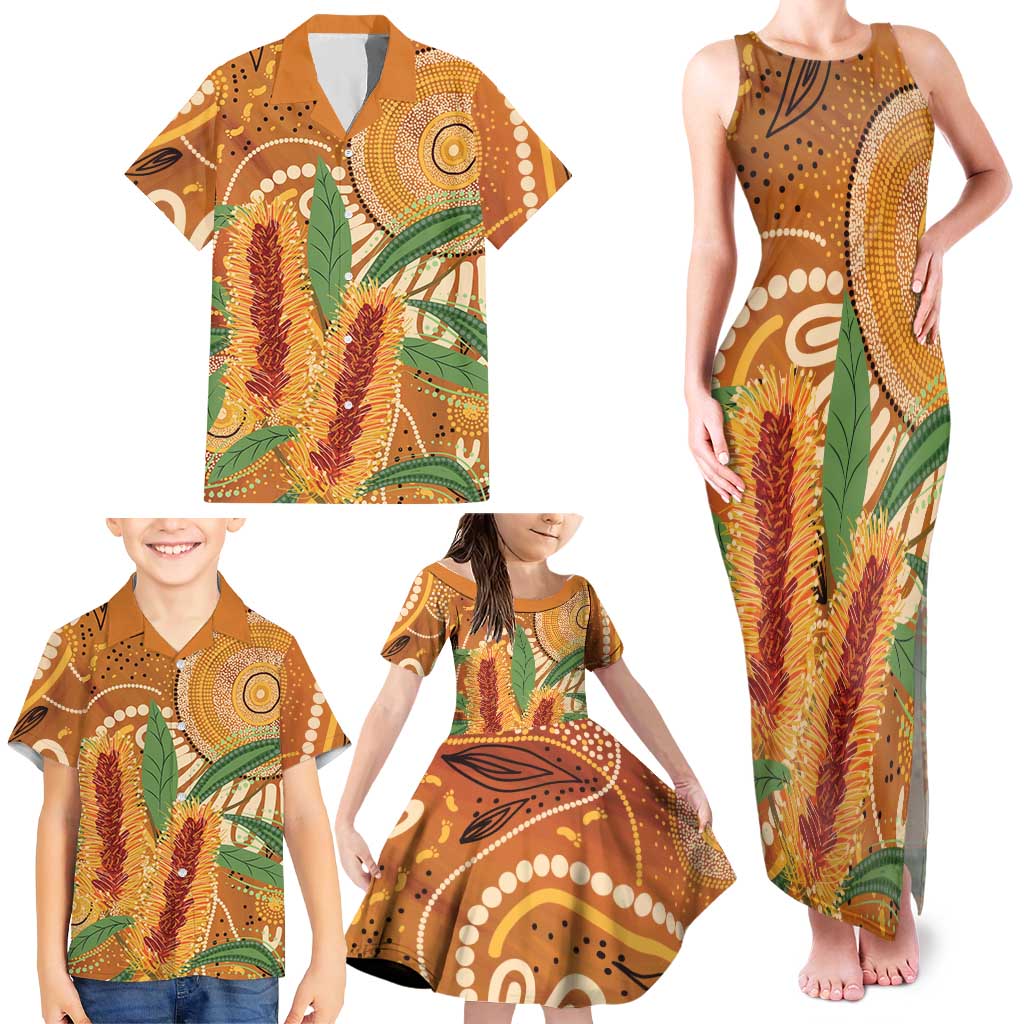 Australia Bottlebrush Family Matching Tank Maxi Dress and Hawaiian Shirt Callistemon Aussie Native Flowers Indigenous Art - Aussie Hoodie