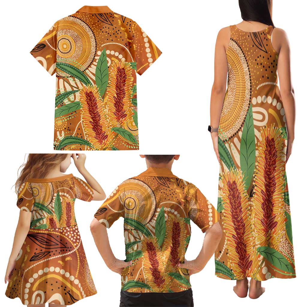 Australia Bottlebrush Family Matching Tank Maxi Dress and Hawaiian Shirt Callistemon Aussie Native Flowers Indigenous Art - Aussie Hoodie