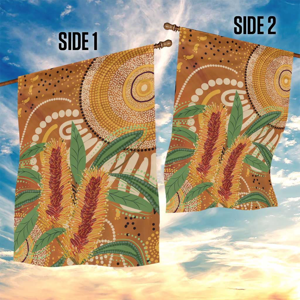 Australia Bottlebrush Garden Flag Callistemon Aussie Native Flowers Indigenous Art - Aussie Hoodie