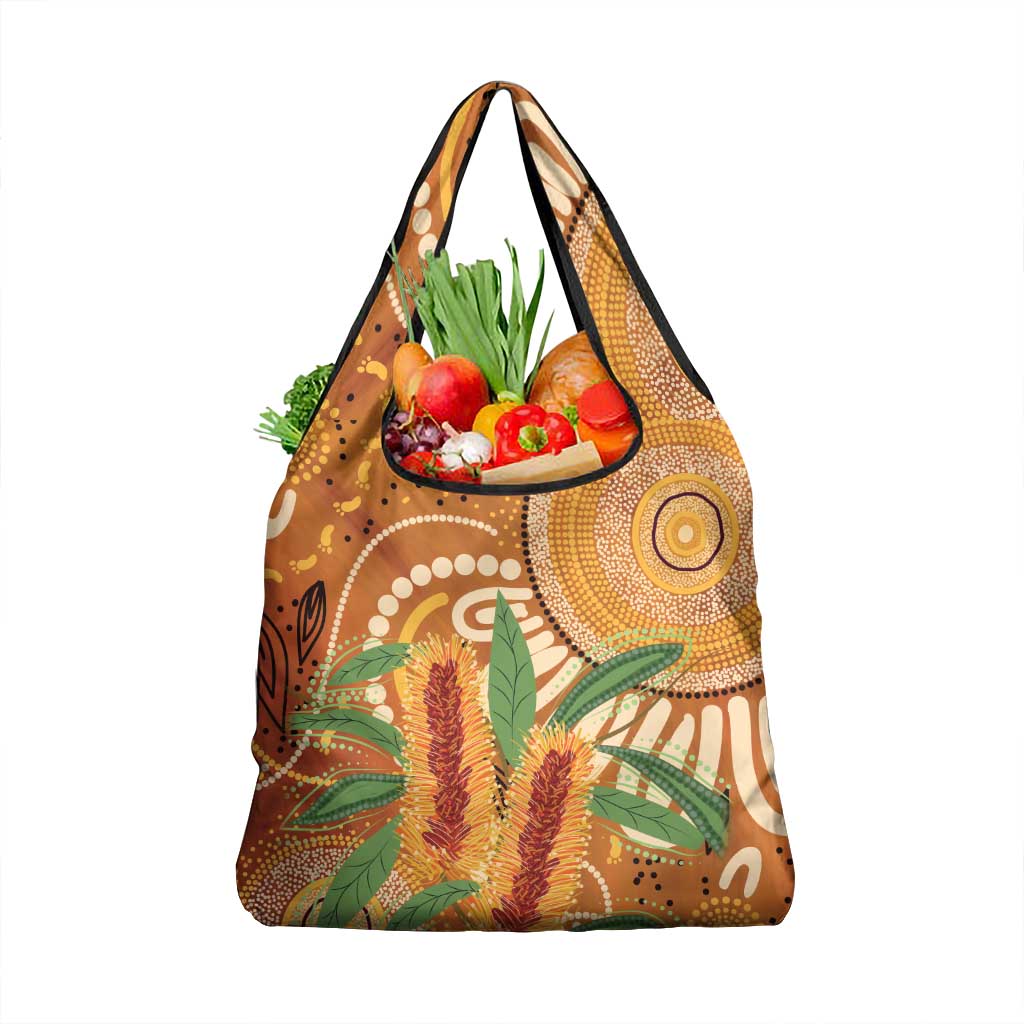 Australia Bottlebrush Grocery Bag Callistemon Aussie Native Flowers Indigenous Art - Aussie Hoodie