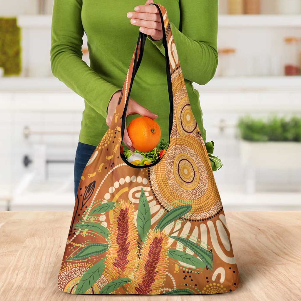 Australia Bottlebrush Grocery Bag Callistemon Aussie Native Flowers Indigenous Art - Aussie Hoodie