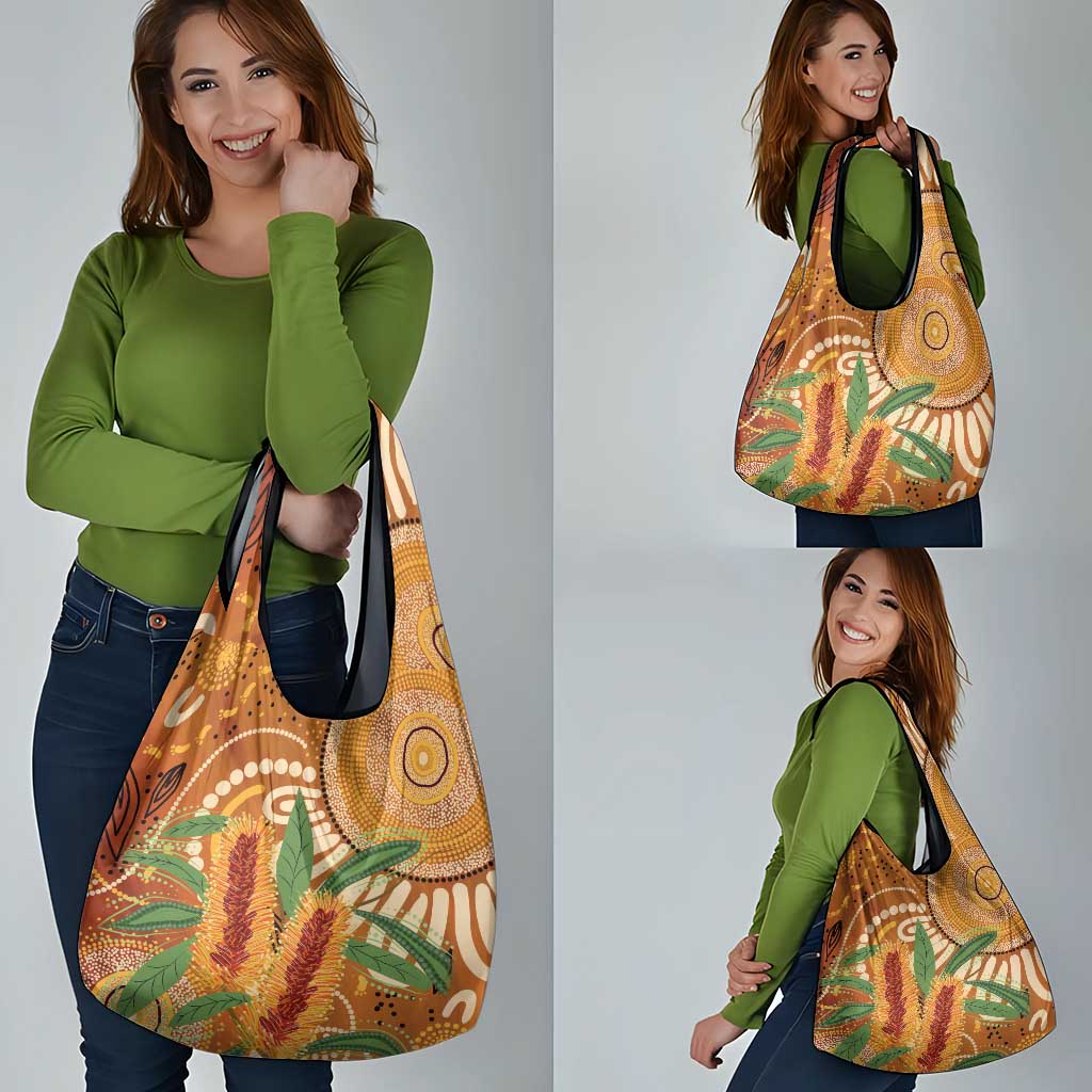Australia Bottlebrush Grocery Bag Callistemon Aussie Native Flowers Indigenous Art - Aussie Hoodie