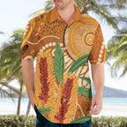 Australia Bottlebrush Hawaiian Shirt Callistemon Aussie Native Flowers Indigenous Art - Aussie Hoodie