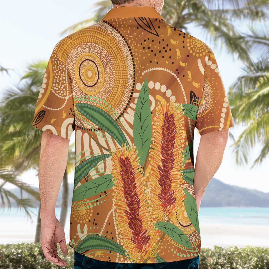 Australia Bottlebrush Hawaiian Shirt Callistemon Aussie Native Flowers Indigenous Art - Aussie Hoodie