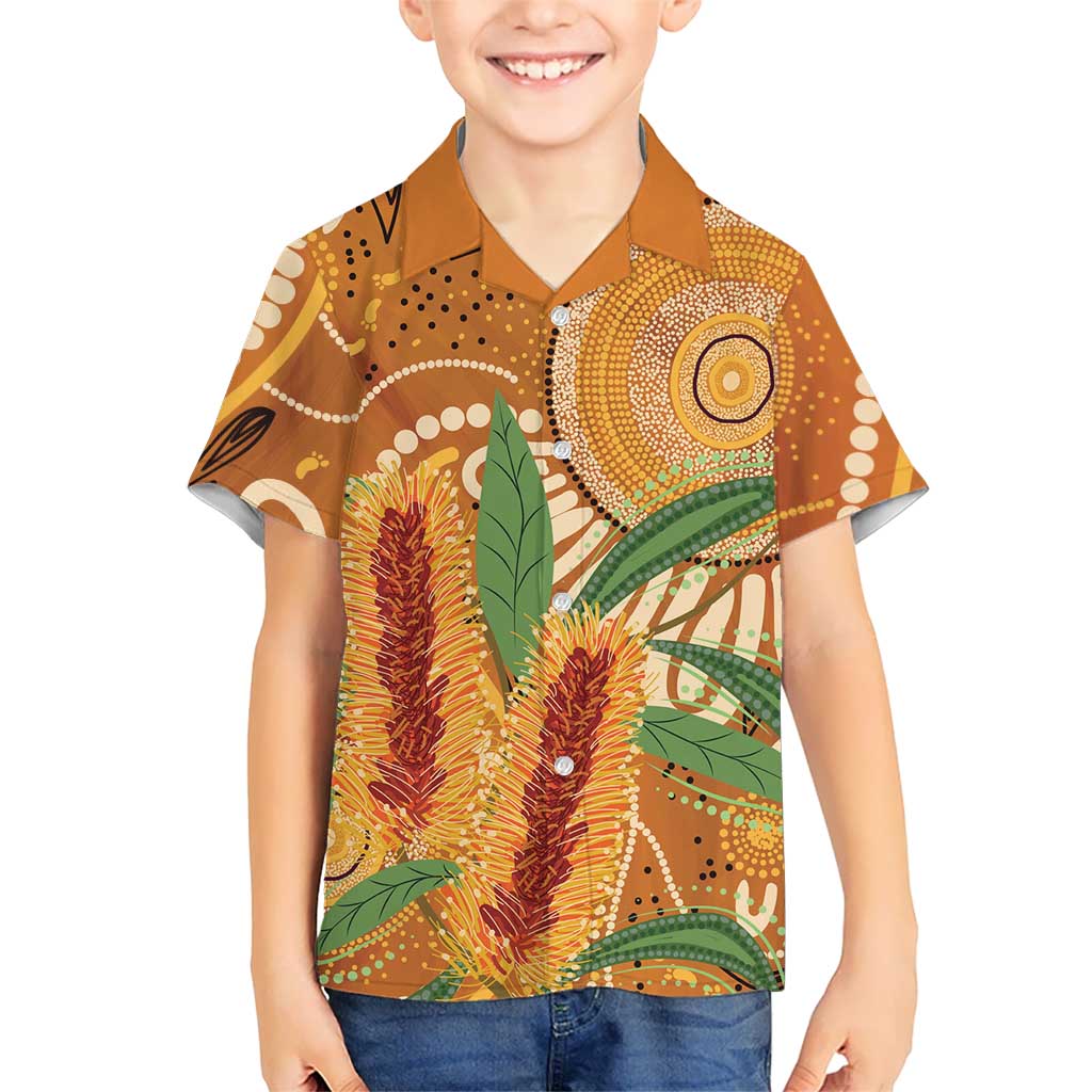 Australia Bottlebrush Hawaiian Shirt Callistemon Aussie Native Flowers Indigenous Art - Aussie Hoodie