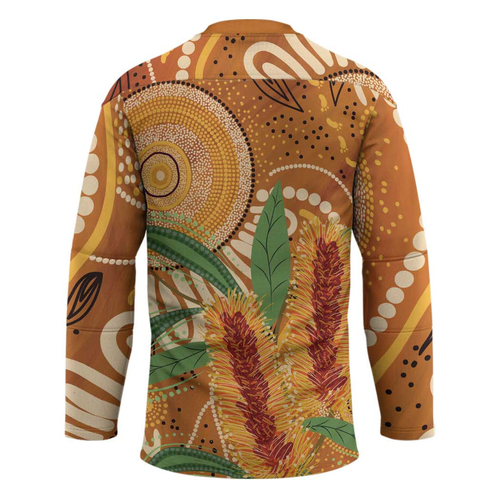 Australia Bottlebrush Hockey Jersey Callistemon Aussie Native Flowers Indigenous Art - Aussie Hoodie