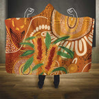 Australia Bottlebrush Hooded Blanket Callistemon Aussie Native Flowers Indigenous Art - Aussie Hoodie