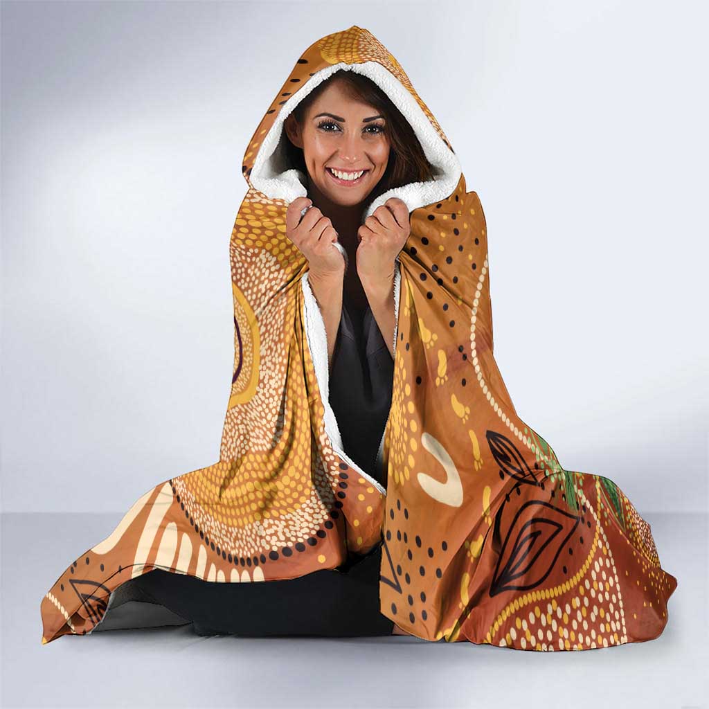 Australia Bottlebrush Hooded Blanket Callistemon Aussie Native Flowers Indigenous Art - Aussie Hoodie
