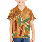 Australia Bottlebrush Kid Hawaiian Shirt Callistemon Aussie Native Flowers Indigenous Art - Aussie Hoodie