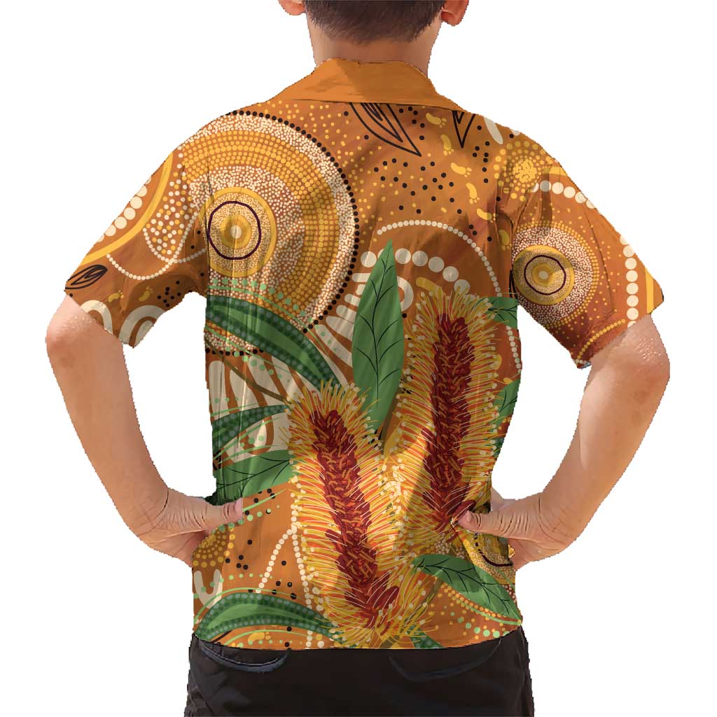 Australia Bottlebrush Kid Hawaiian Shirt Callistemon Aussie Native Flowers Indigenous Art - Aussie Hoodie