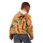 Australia Bottlebrush Kid Hoodie Callistemon Aussie Native Flowers Indigenous Art - Aussie Hoodie